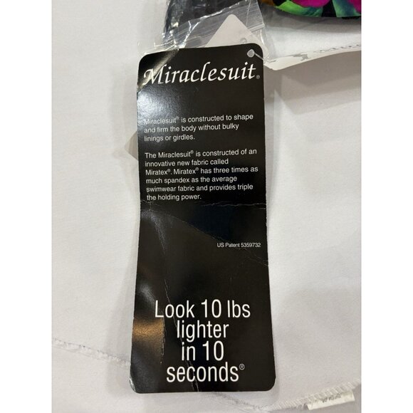 Miraclesuit Black & Floral Underwire One Piece Swimsuit Size 12 - Picture 7 of 9